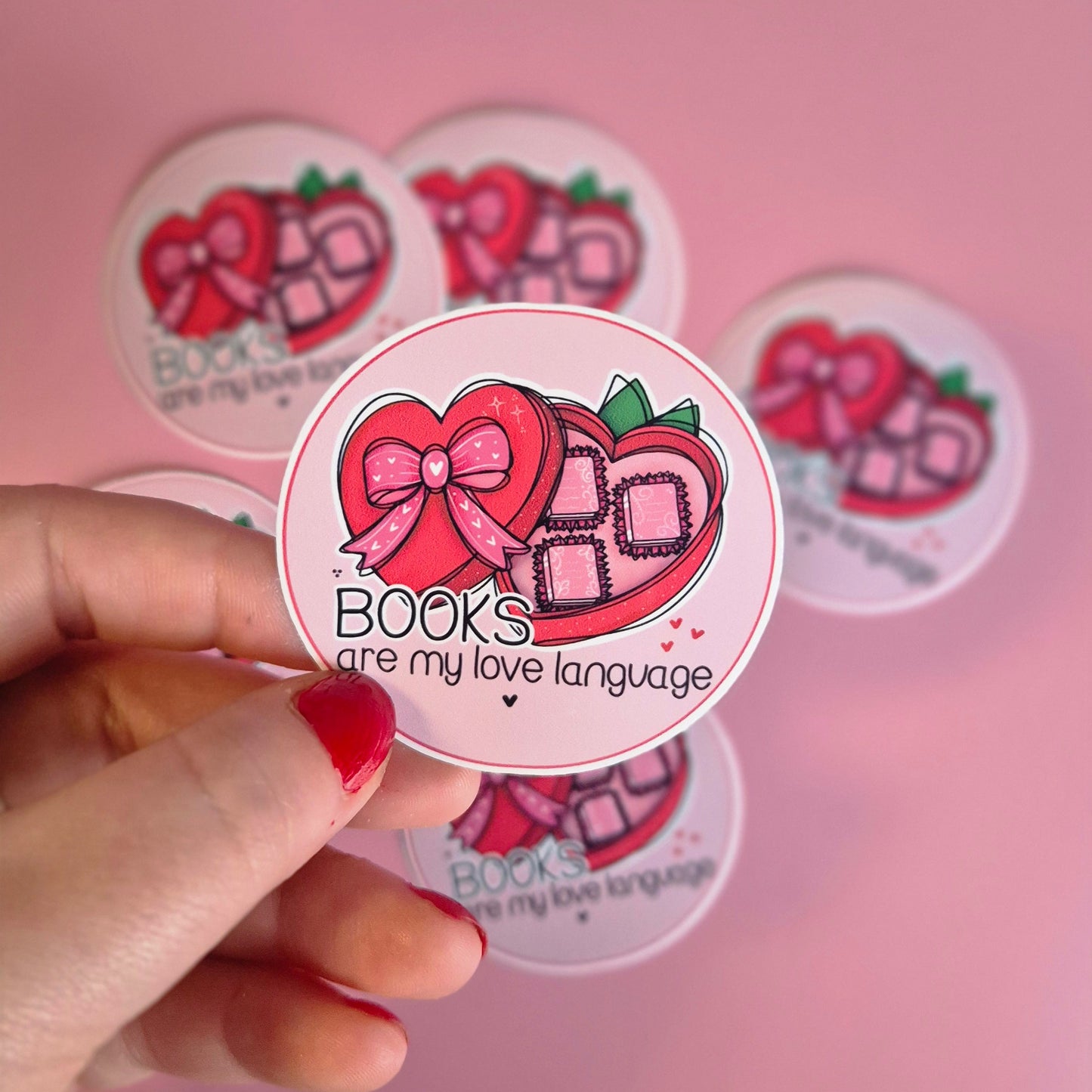 Books Are My Love Language Circle Vinyl Sticker