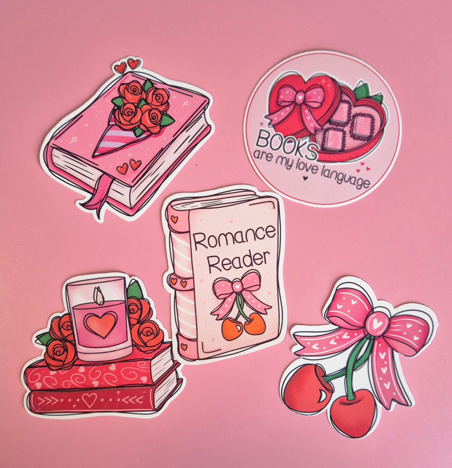 Romance Reader Book with Roses Vinyl Sticker