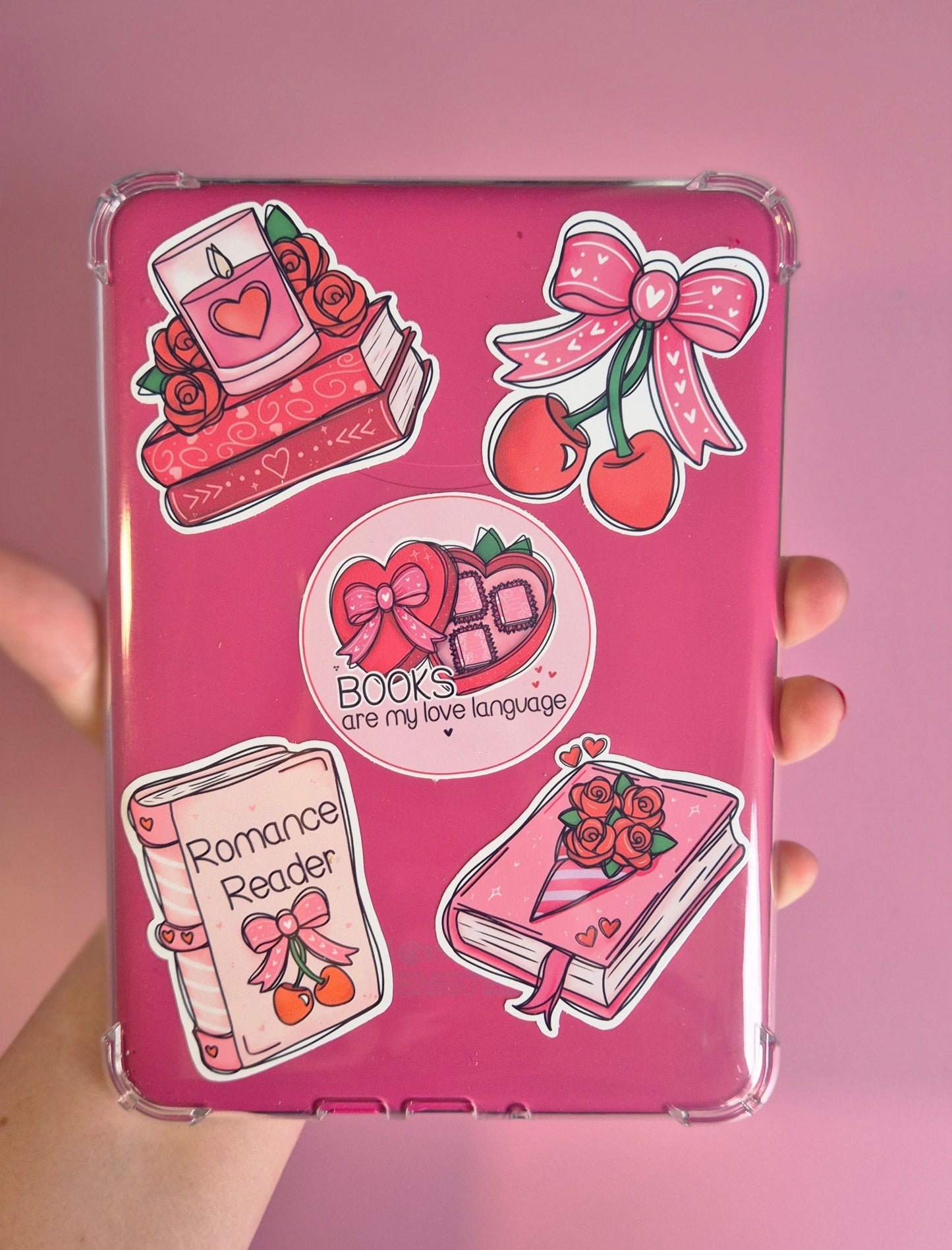 Cherries & Pink Bow Vinyl Sticker