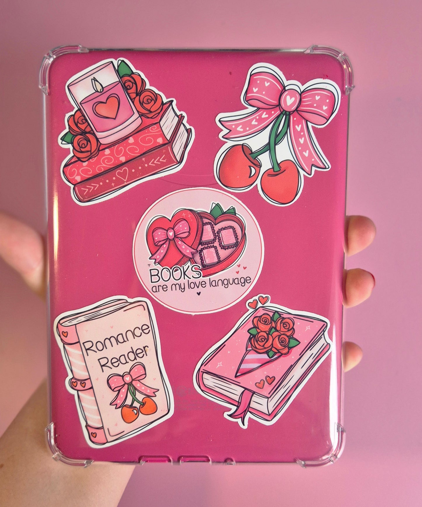 Romance Reader Book with Roses Vinyl Sticker