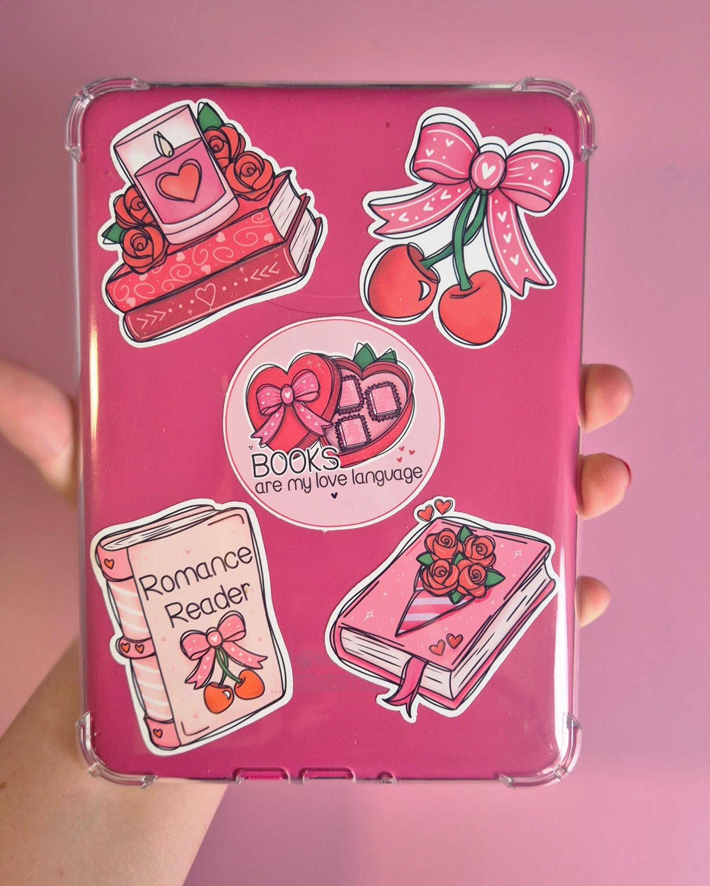 Romance Reader Bookstack Vinyl Sticker
