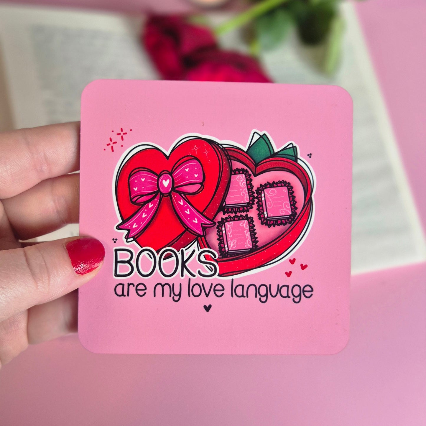 Books Are My Love Language - Square Coaster