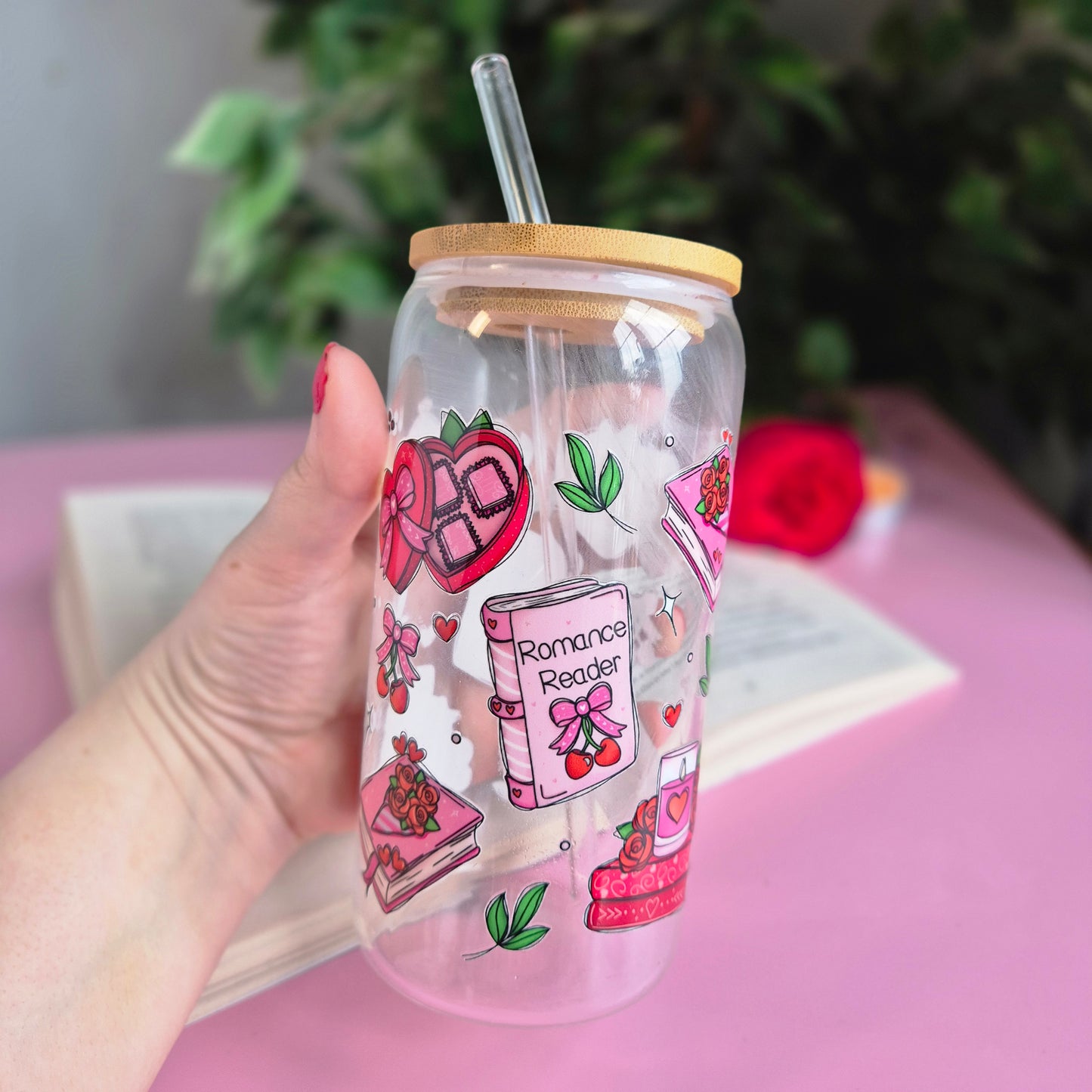 Romance Reader Glass Cup - 16oz