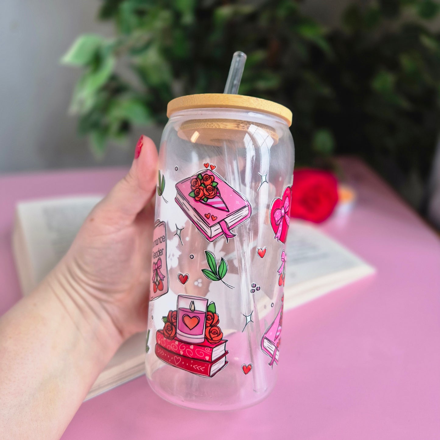 Romance Reader Glass Cup - 16oz