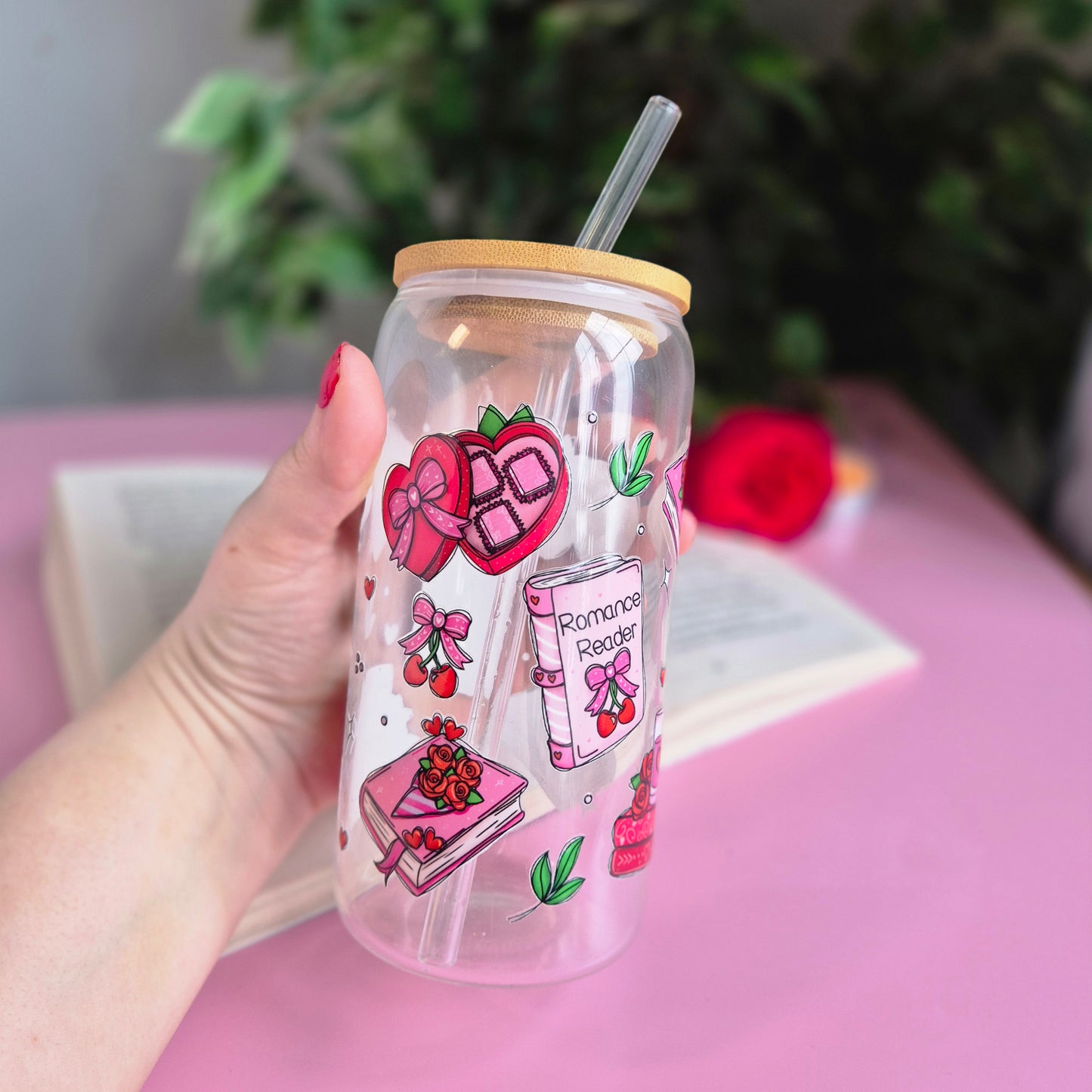 Romance Reader Glass Cup - 16oz