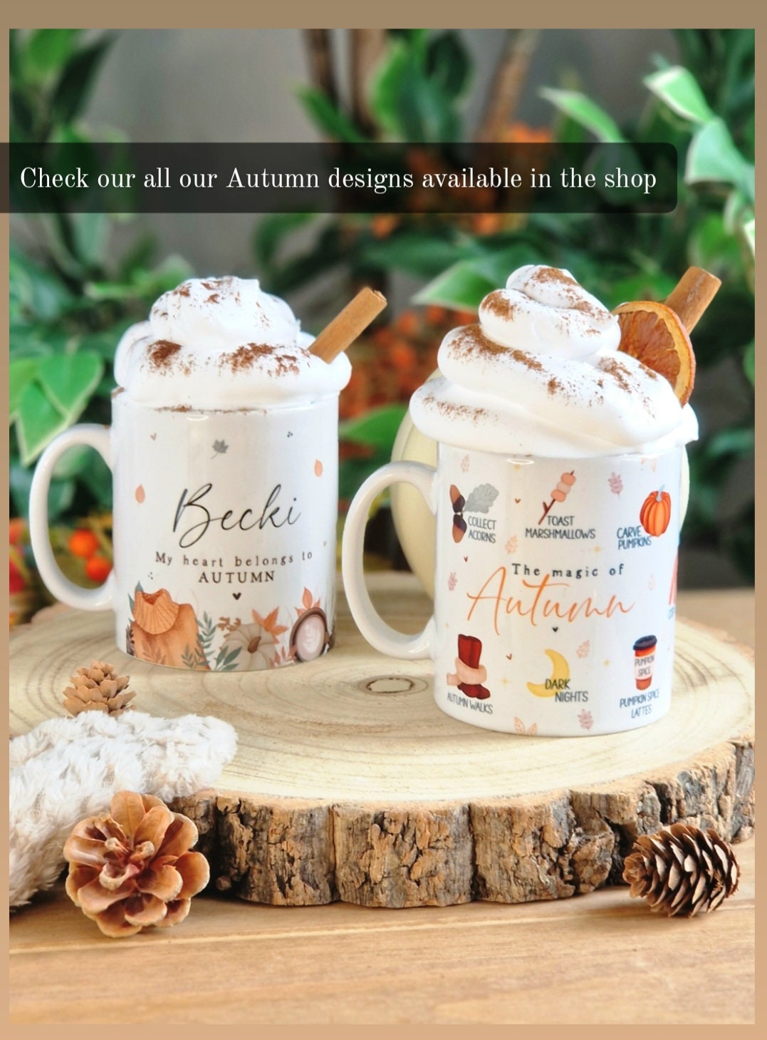 personalised autumn mug, autumn home decor, pumpkin mug, october birthday gift for her, autumn decorations, name mug, custom coffee mug uk