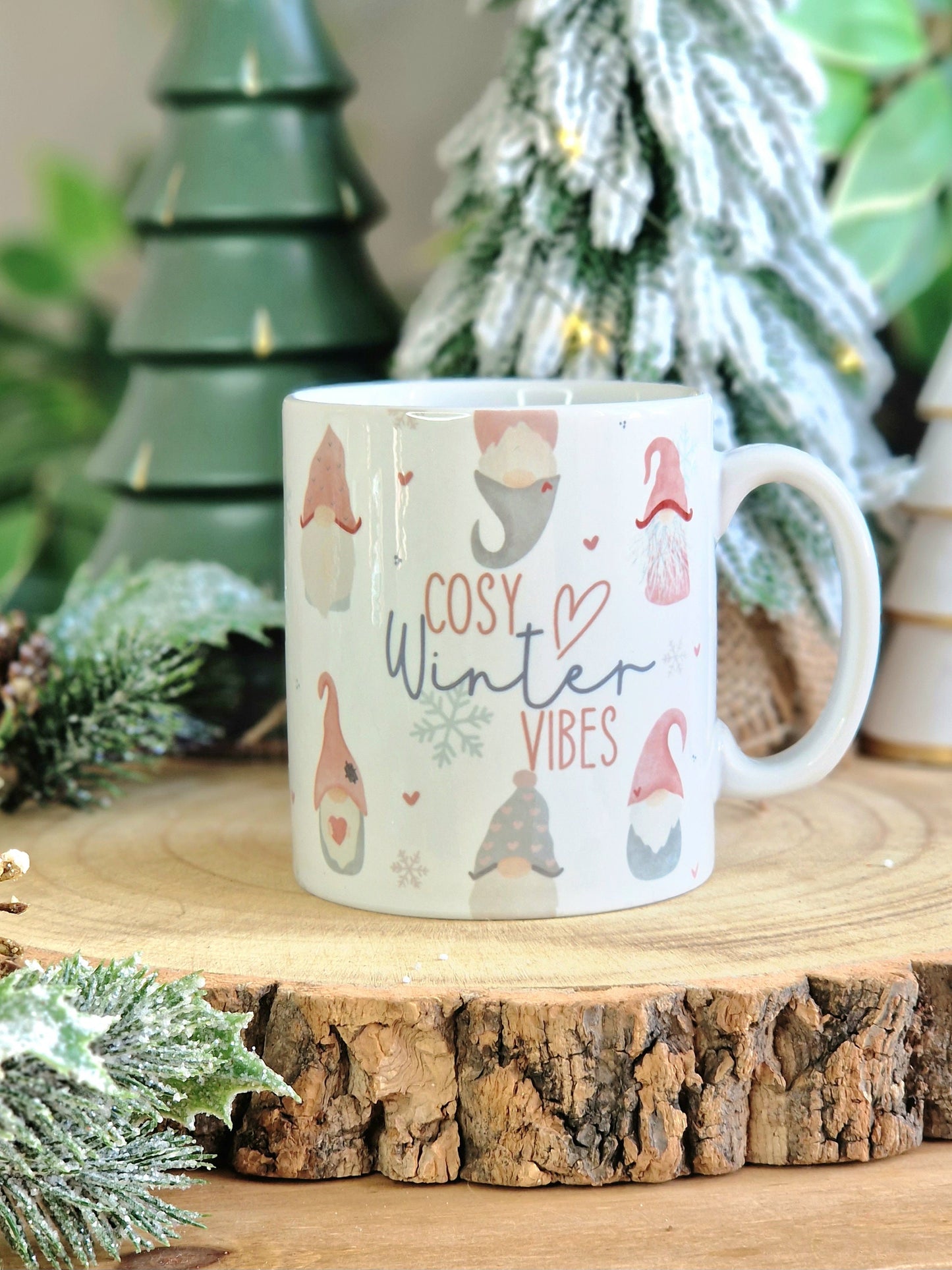 Pink Christmas gonk mug, cosy winter vibes, christmas gnome gifts, nordic hygge decor, cups for her, gift for mum, present for daughter, UK