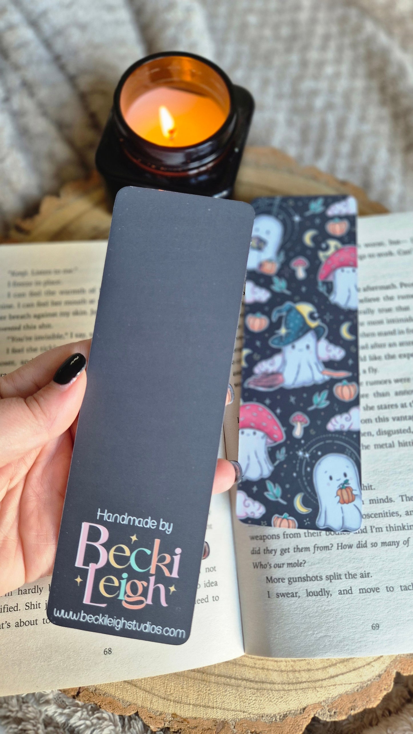 Cute ghost bookmark, halloween bookmarks, magic ghosts illustration, original artwork, gifts for readers, spooky season stationary, handmade