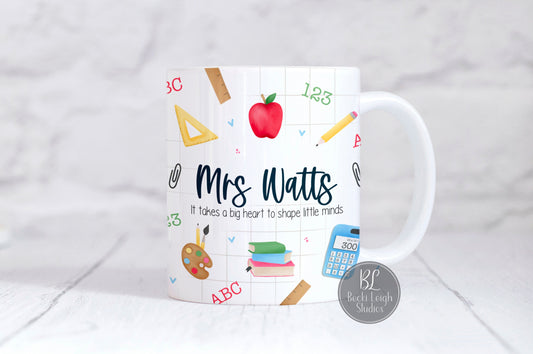 personalised teacher mug, End of term teacher gifts, thank you nursery assistant, new teacher gifts, best teacher gifts, end of year gifts.