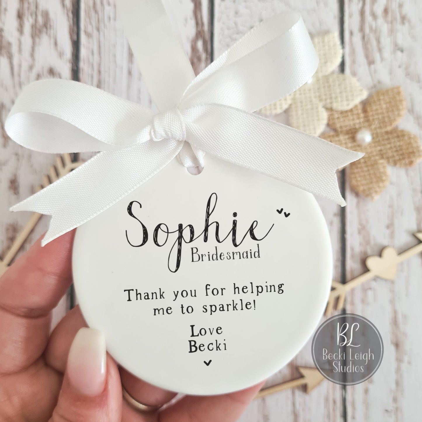 personalised thank you bridesmaid gift, maid of honour gift, bridal party thankyou gifts, wedding party gift, bridesmaid keepsake, ceramics