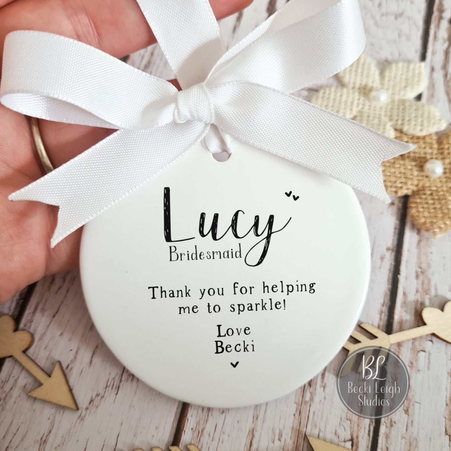 personalised thank you bridesmaid gift, maid of honour gift, bridal party thankyou gifts, wedding party gift, bridesmaid keepsake, ceramics