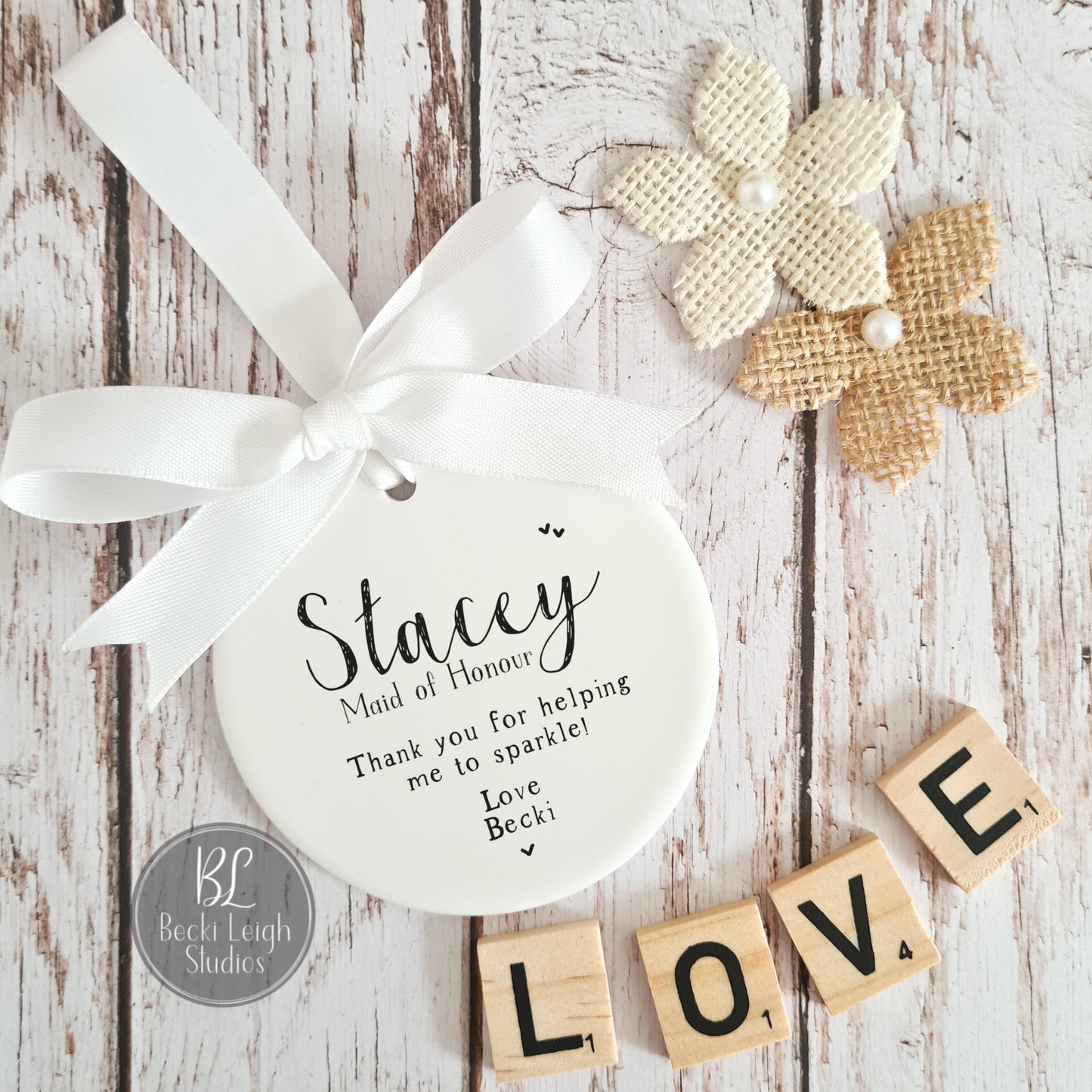 personalised thank you bridesmaid gift, maid of honour gift, bridal party thankyou gifts, wedding party gift, bridesmaid keepsake, ceramics