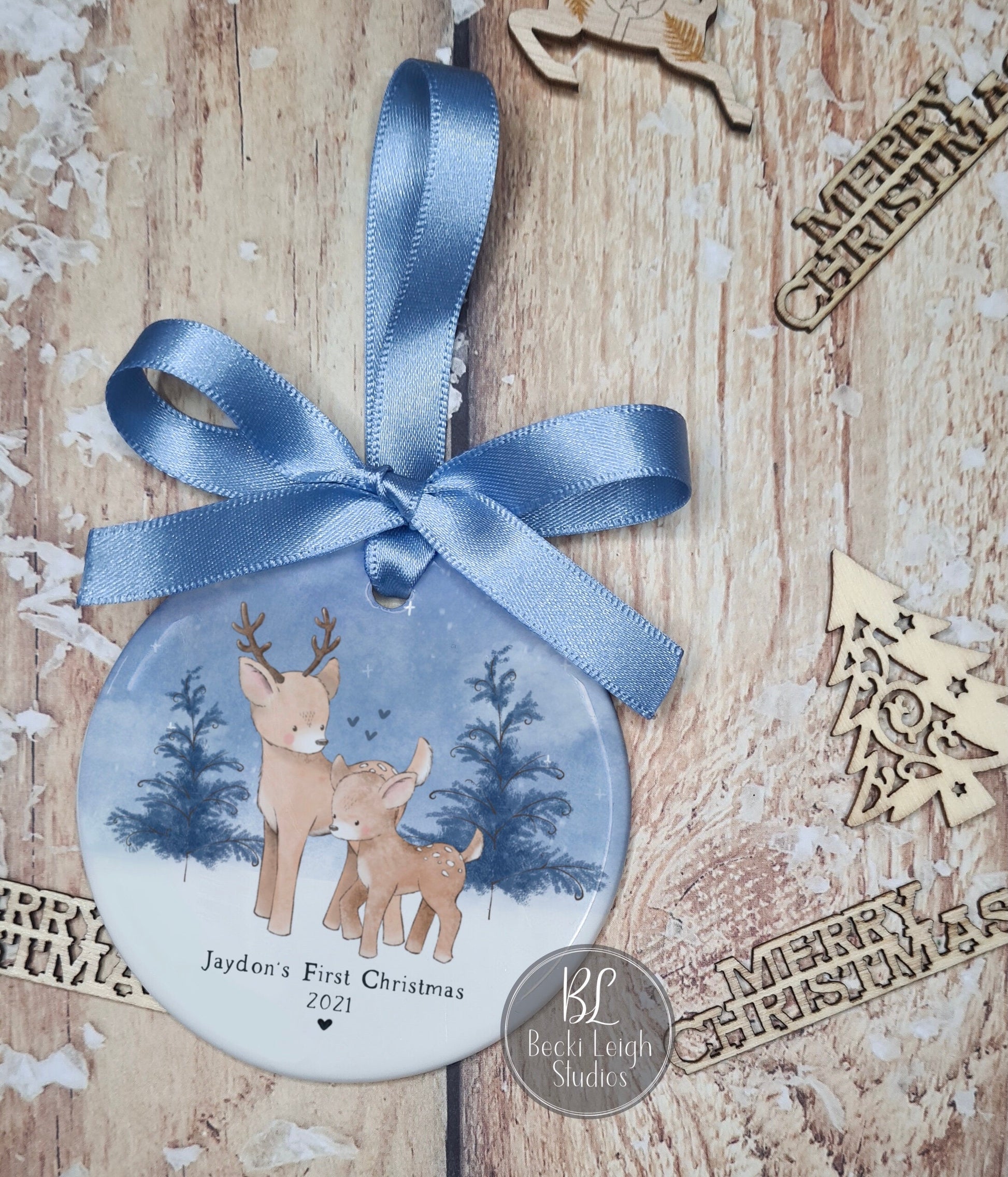 my first christmas ornament, personalised christmas tree decoration, babys first christmas, stocking filler for children, hanging ornament