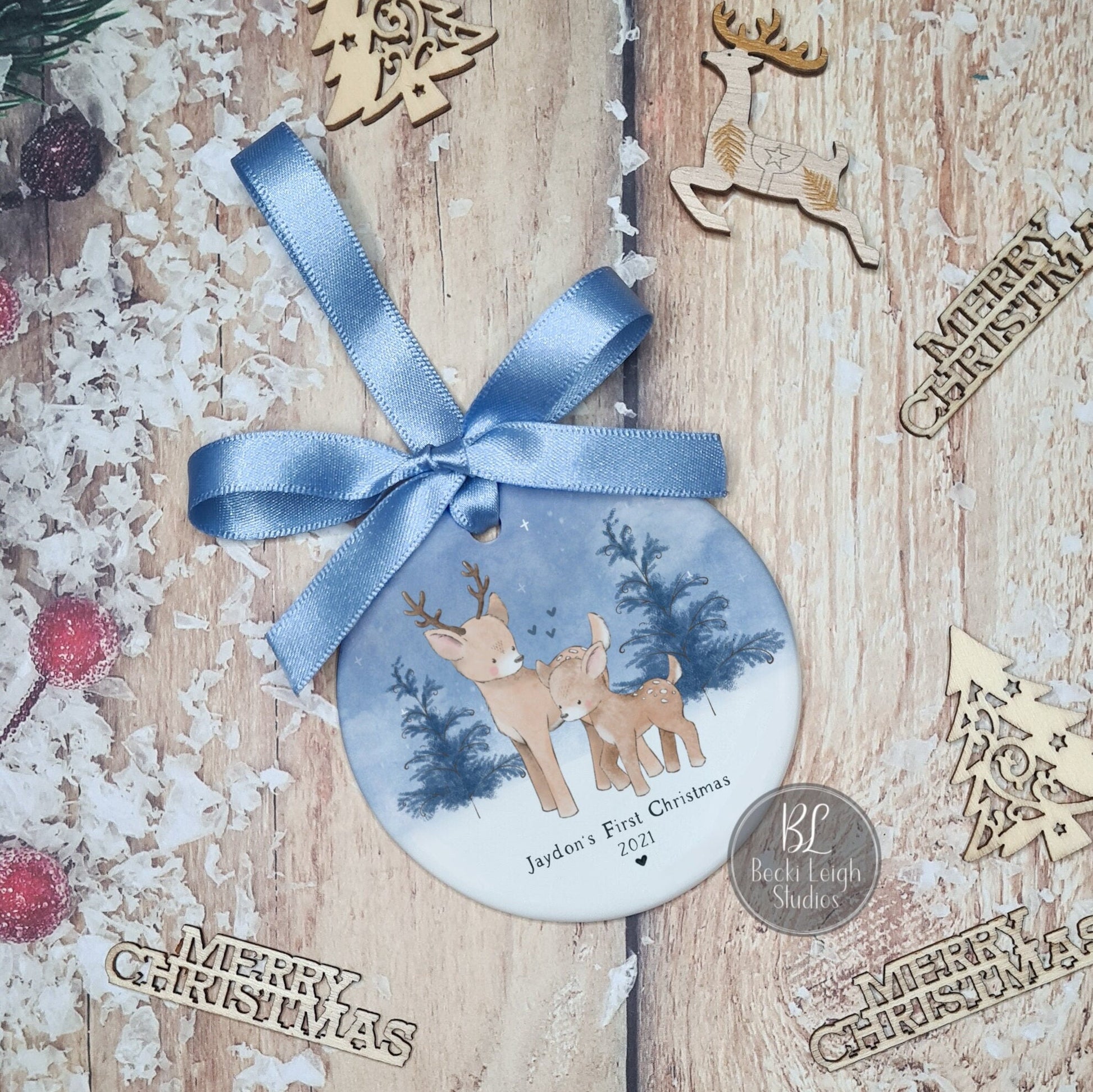 my first christmas ornament, personalised christmas tree decoration, babys first christmas, stocking filler for children, hanging ornament