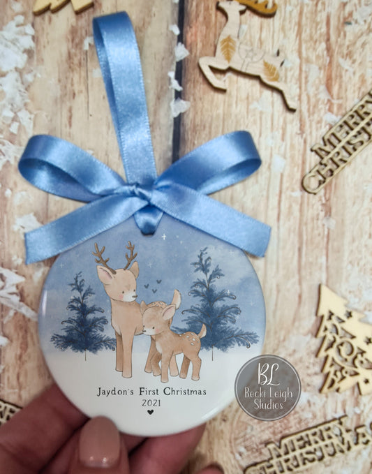 my first christmas ornament, personalised christmas tree decoration, babys first christmas, stocking filler for children, hanging ornament