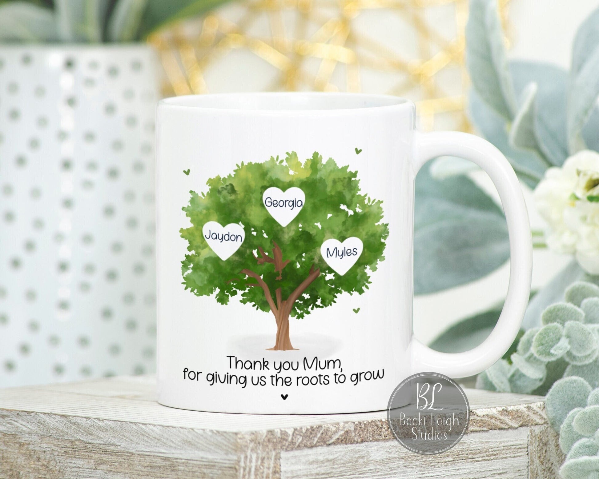 personalised mug for mum, mothers day gift, birthday present for mum, coffee gifts for mum, personalised family tree, gift from children, UK