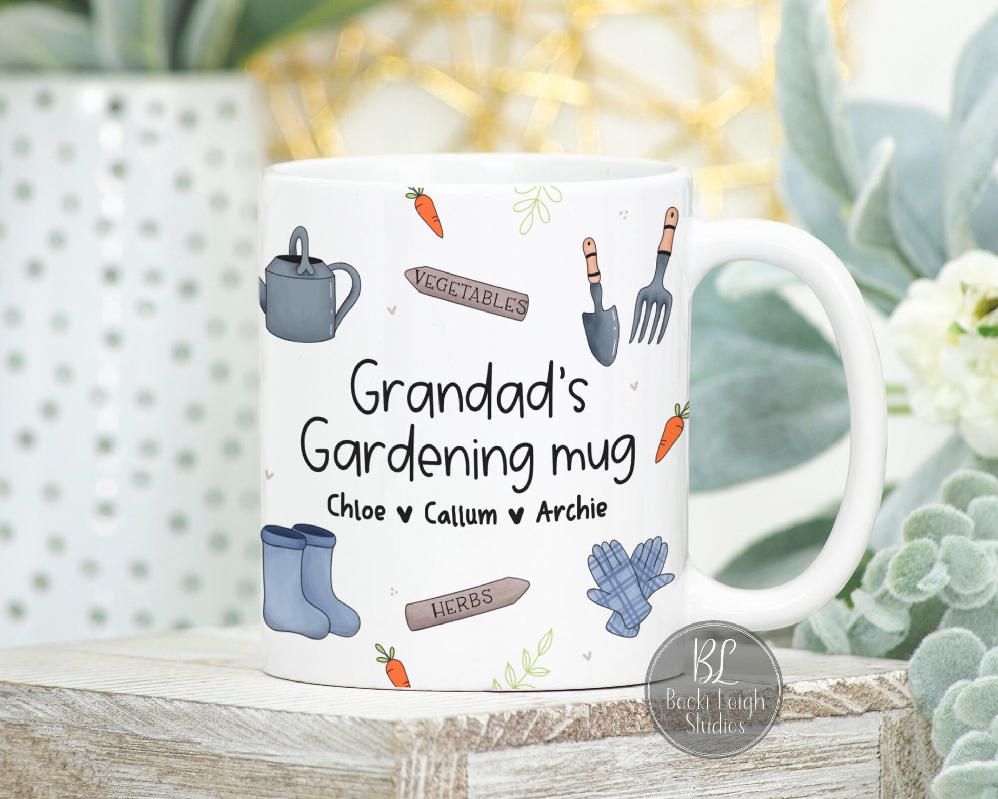 gardening mug for grandad, birthday gift for grandfather, gardener gift, fathers day for grandad, personalised mugs for him, gifts for men