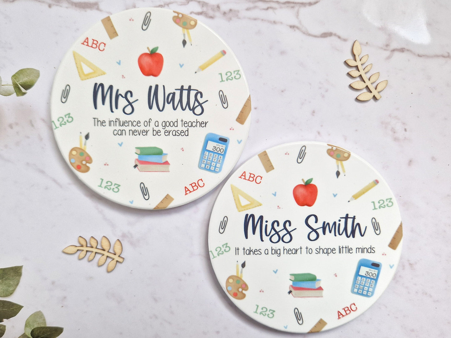 personalised teacher Coaster, future teacher, end of year teacher gift, teacher retirement, preschool teacher gifts, teacher gift box items