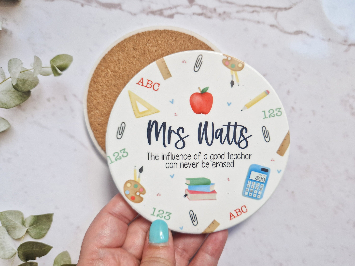 personalised teacher Coaster, future teacher, end of year teacher gift, teacher retirement, preschool teacher gifts, teacher gift box items