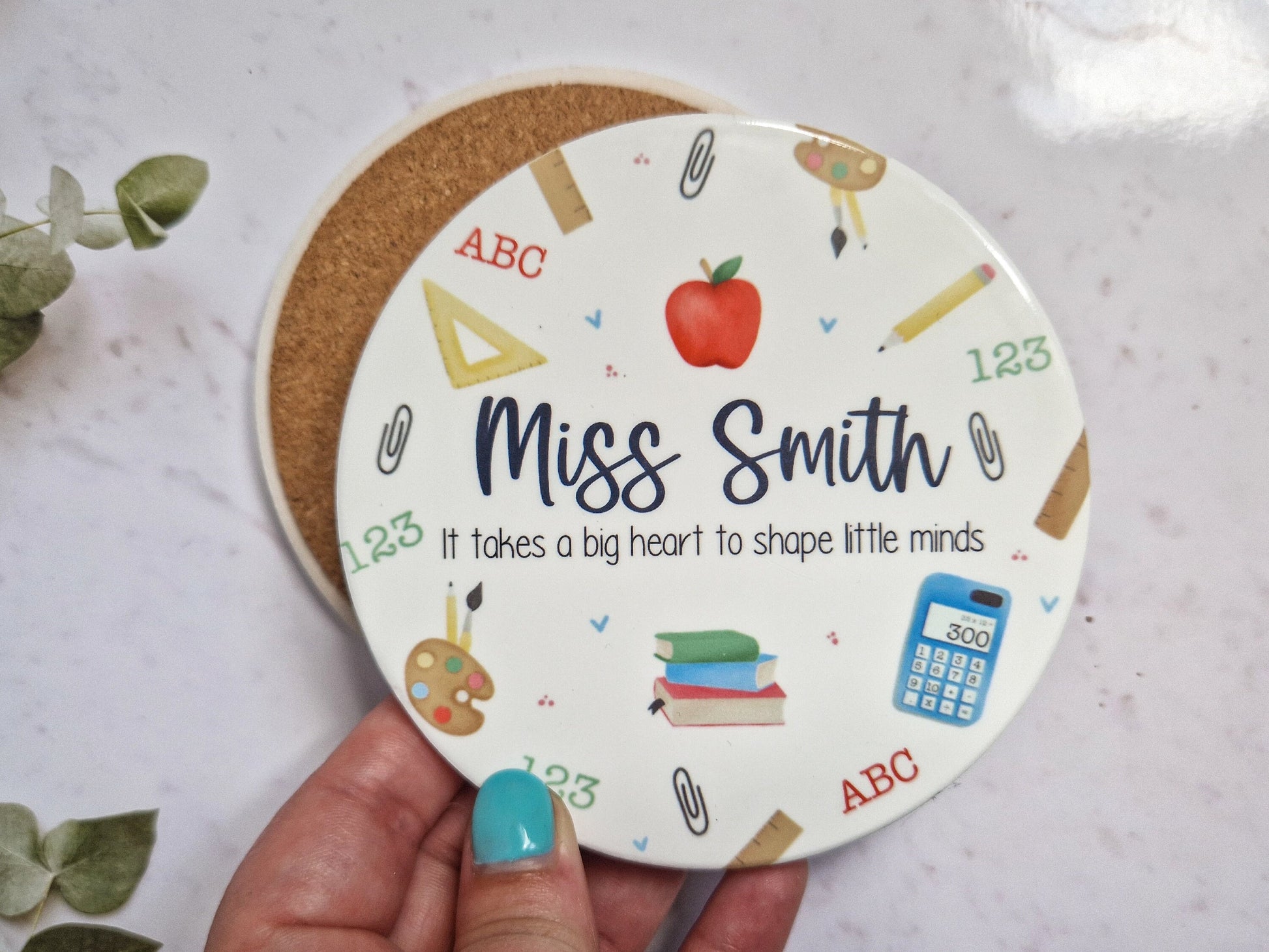 personalised teacher Coaster, future teacher, end of year teacher gift, teacher retirement, preschool teacher gifts, teacher gift box items