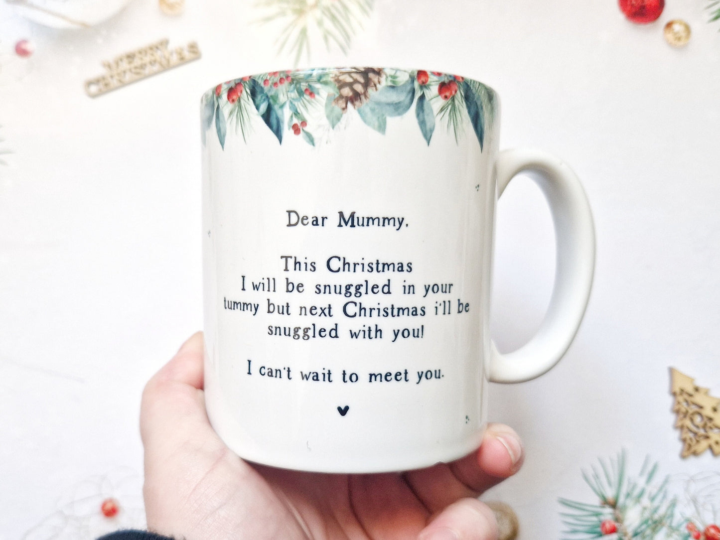 Mummy to be christmas gift, personalised christmas mug for new mummy, new mum gift, to mummy from bump, baby scan keepsake, baby shower gift