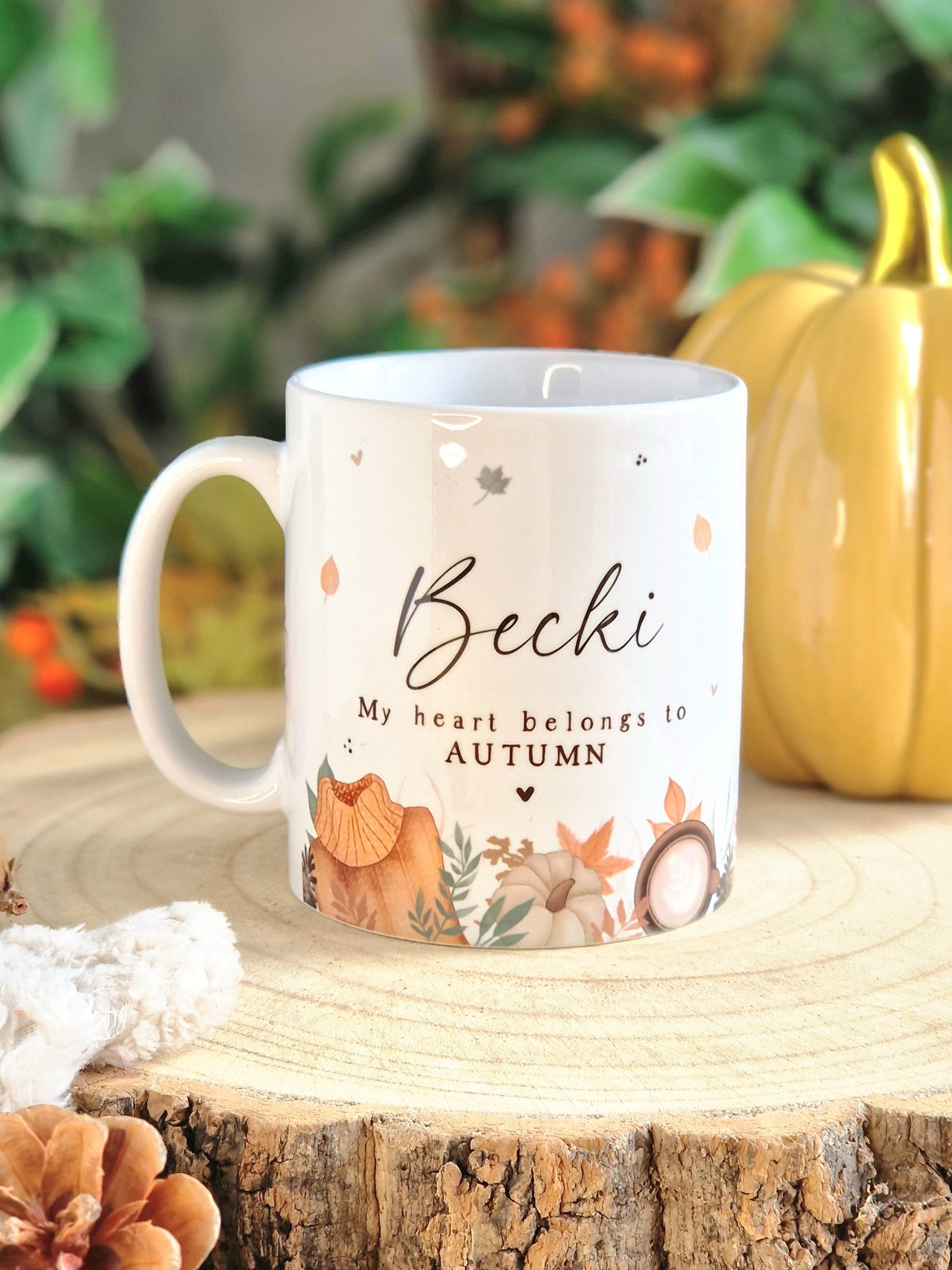 Personalised Autumn Mug, Autumn gift for her, Autumn home decor, cosy vibes gifts, Pumpkin decor, Hygge mug, Autumn UK, Autumn homeware