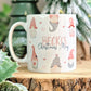 Personalised Gonk Christmas mug, Christmas gnome mug, pink Christmas decor, Scandinavian decor, Christmas Eve gift, stocking fillers for her