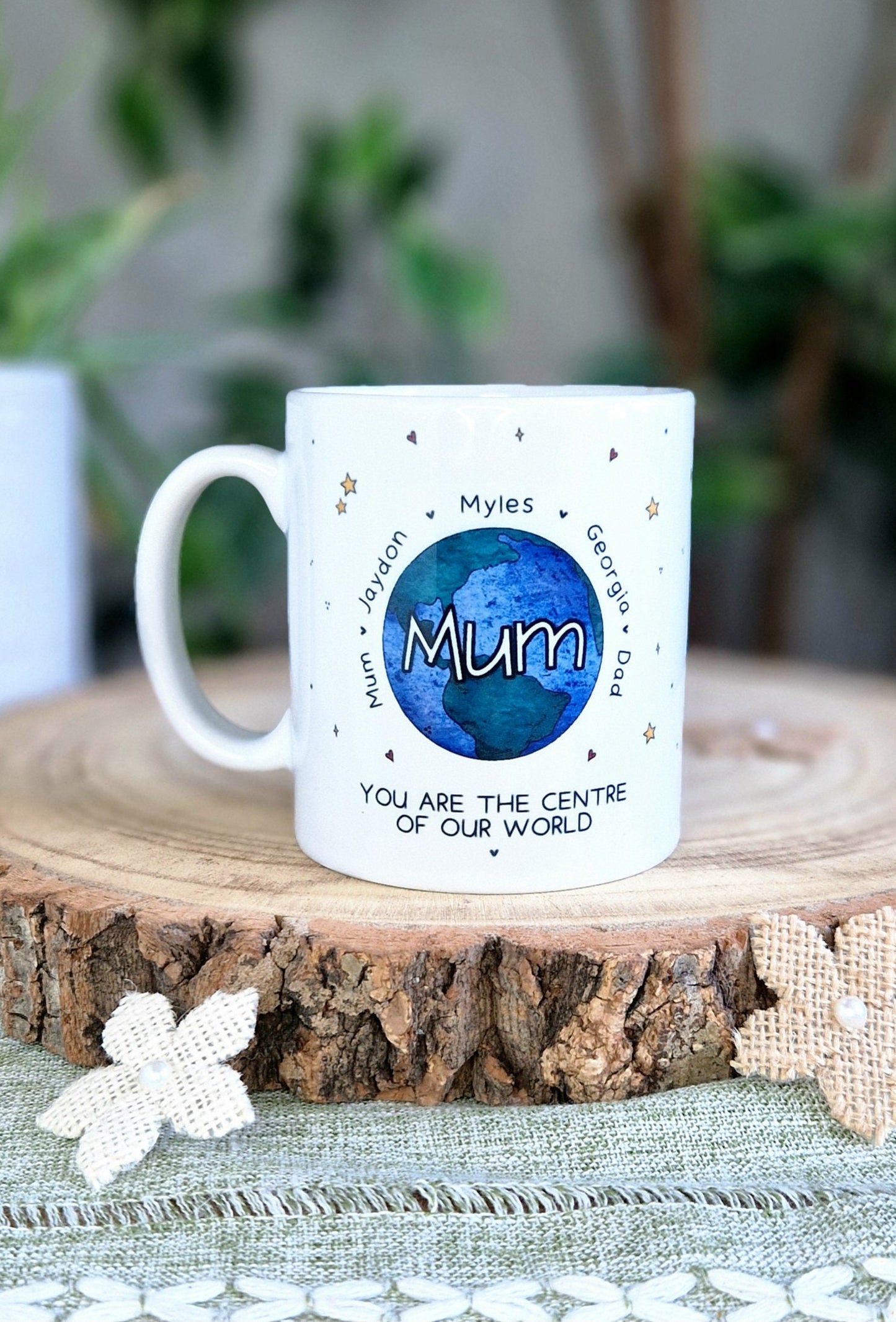 Mum's World, Personalised Mummy mug, mother daughter gift, mother's day mug, birthday presents for mum, custom name mug for her, family gift