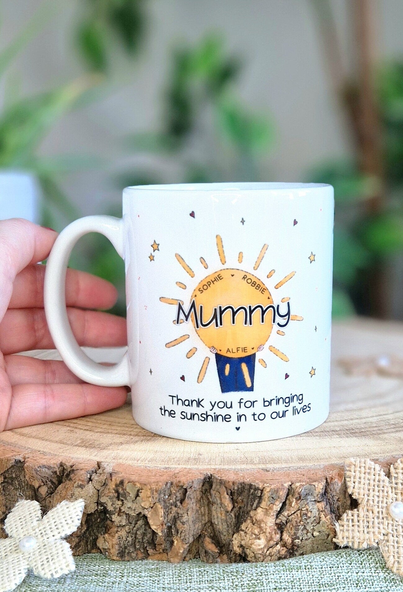 Personalised Mummy mug, mother daughter gift, mother's day mug, birthday presents for her, custom name mug for mum, sunshine gifts, UK made