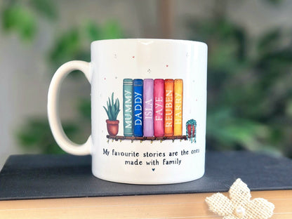 personalised book lover gift, mum birthday, family bookish present, mothers day mug, for readers, mummys mug, reading book club, UK, booktok
