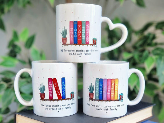 personalised book lover gift, mum birthday, family bookish present, mothers day mug, for readers, mummys mug, reading book club, UK, booktok