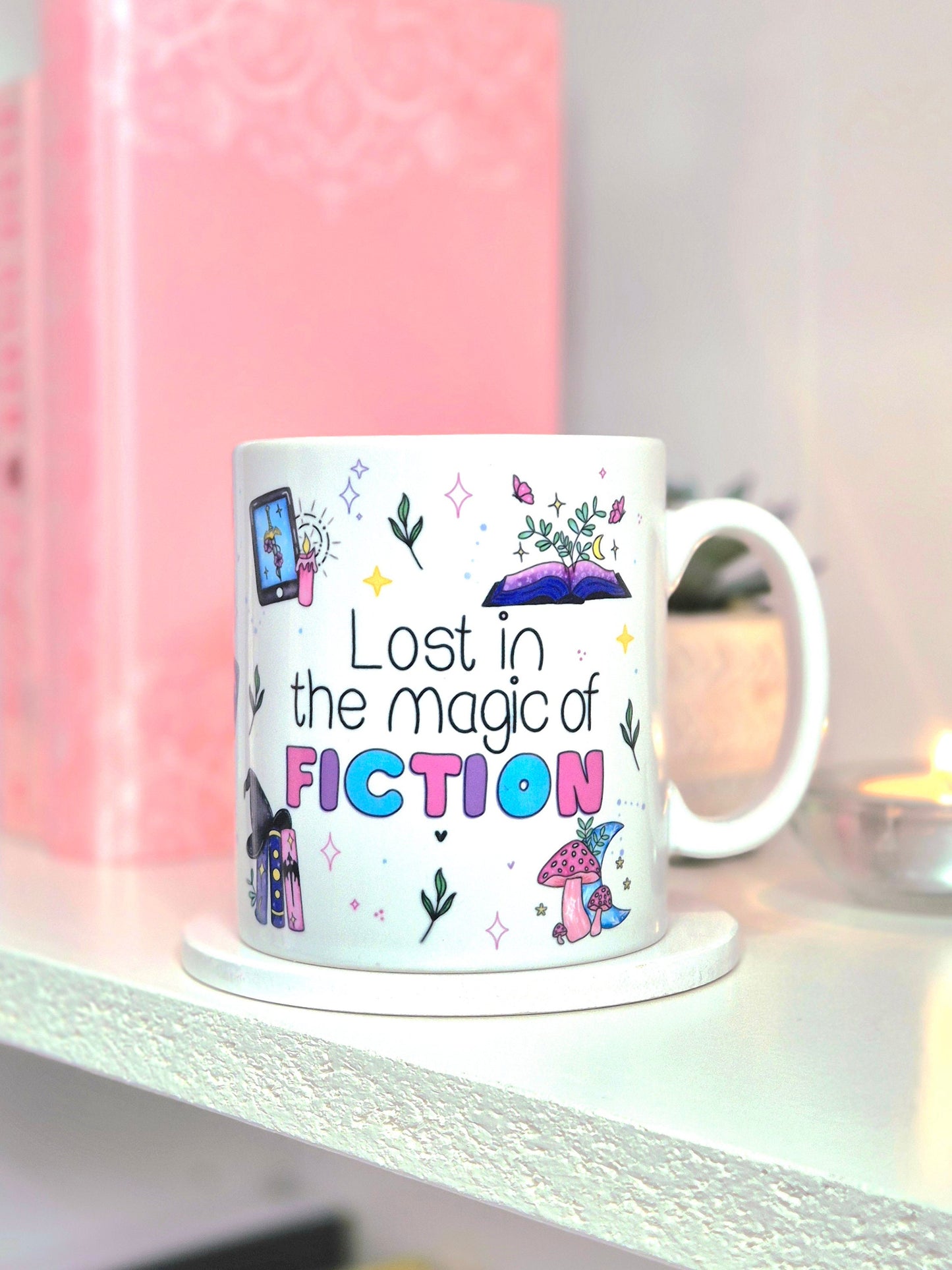 Lost in the magic of fiction mug