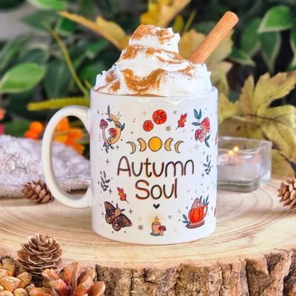 Autumn Soul Mug, Mushroom mug, fall decor, Autumn homeware, fairycore, cottagecore style, cute mugs for her, Autumn lover gift, made in UK