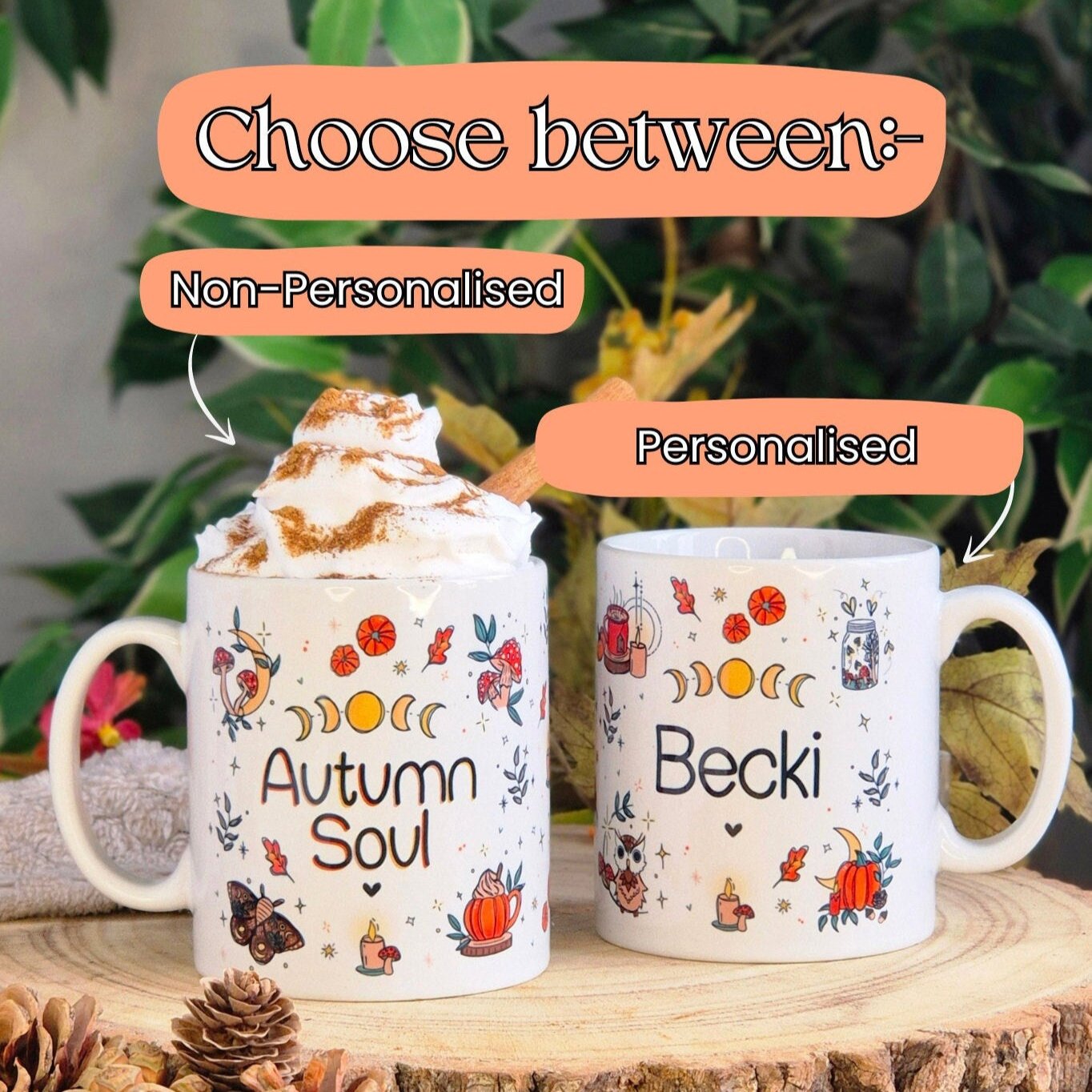 Autumn Soul Mug, Mushroom mug, fall decor, Autumn homeware, fairycore, cottagecore style, cute mugs for her, Autumn lover gift, made in UK