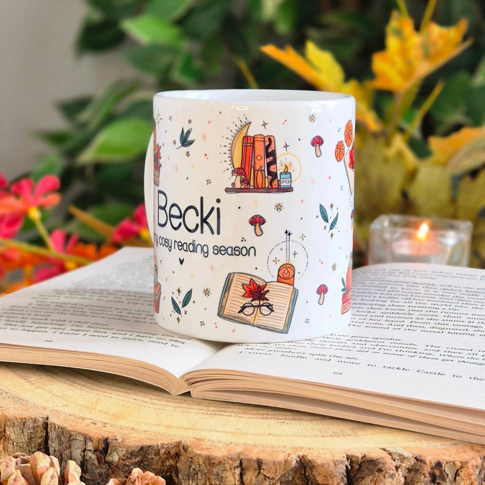 personalised Cosy Readers Mug, in my cosy reading season, autumn reads, bookworm gifts, cozy autumn vibes, best friend gift for her, UK made