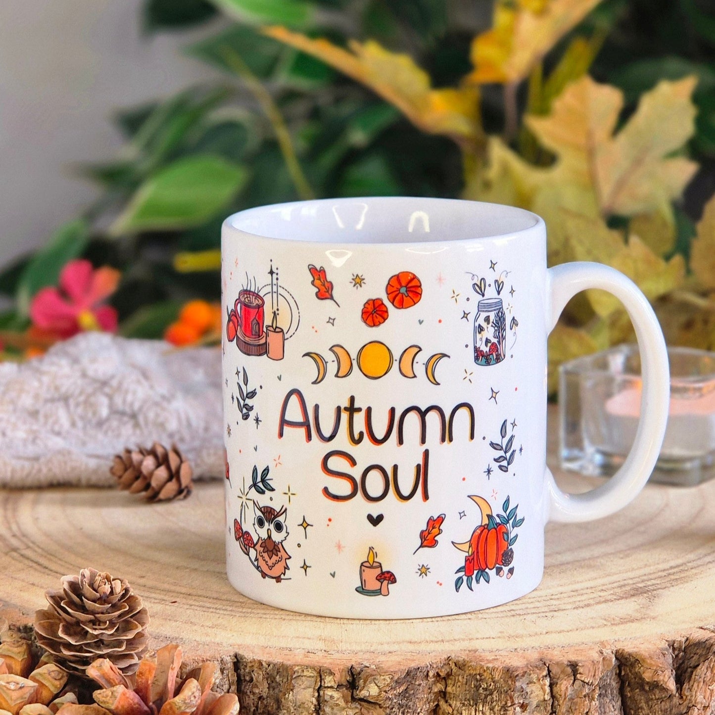 Autumn Soul Mug, Mushroom mug, fall decor, Autumn homeware, fairycore, cottagecore style, cute mugs for her, Autumn lover gift, made in UK