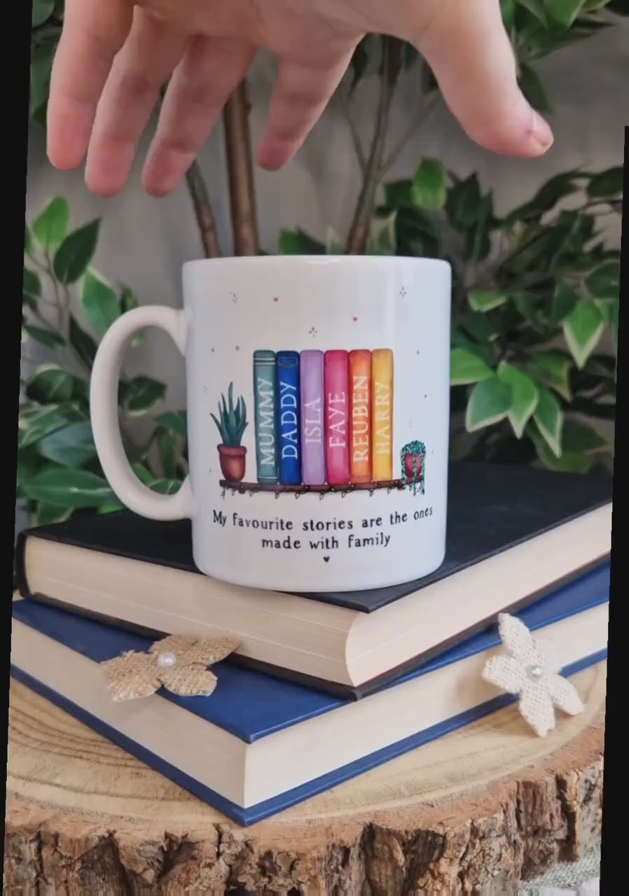 personalised book lover gift, mum birthday, family bookish present, mothers day mug, for readers, mummys mug, reading book club, UK, booktok