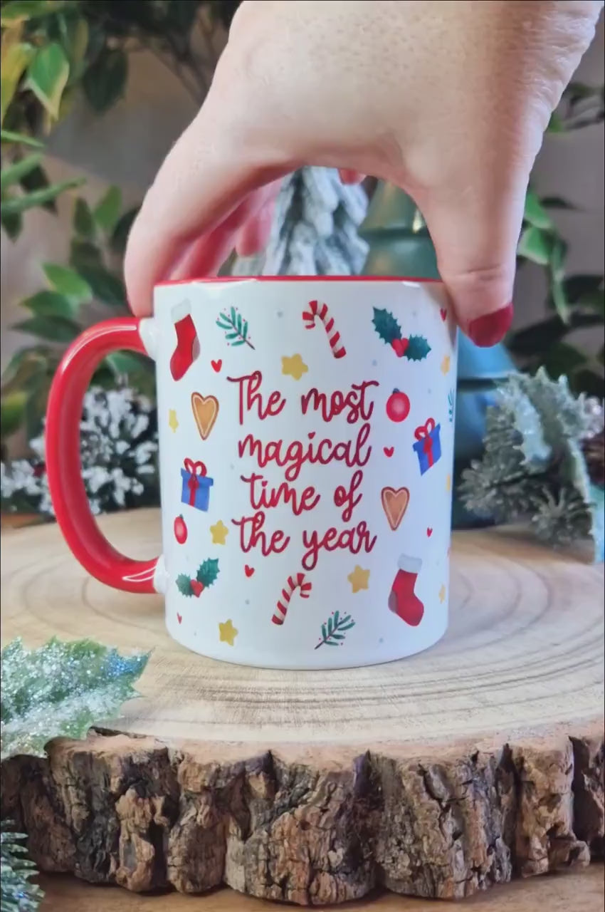 Christmas mug, hot chocolate mug, novelty cute gifts, kids stocking fillers, xmas eve coffee cups, christmas eve box stuffers, secret santa